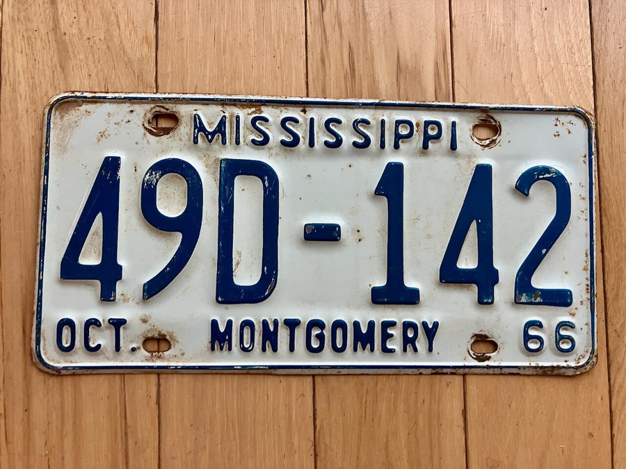 1966 Mississippi Montgomery County License Plate