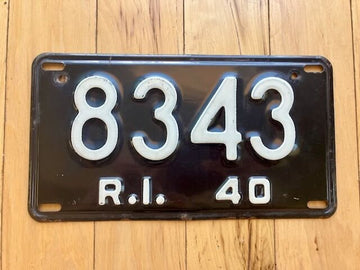 1940 Rhode Island License Plate