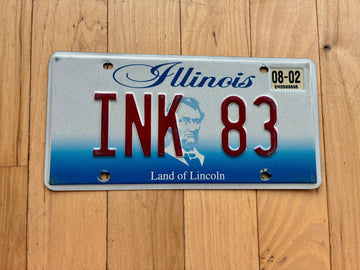 2002 Illinois Vanity License Plate - INK 83