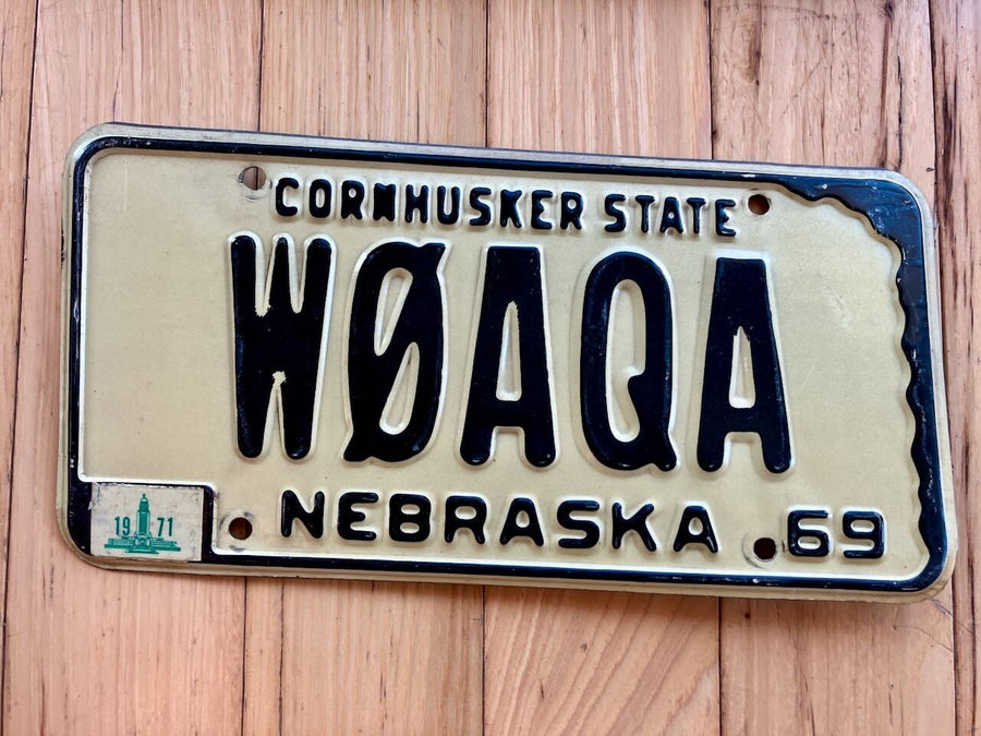 1969 Nebraska Ham Radio License Plate