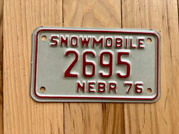 1976 Nebraska Snowmobile License Plate
