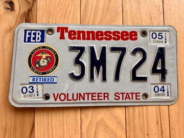 2005 Tennessee US Marine Corp Retired License Plate