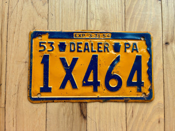 1953 Pennsylvania Dealer License Plate