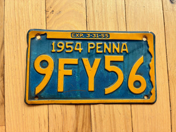 1954 1955 Pennsylvania License Plate