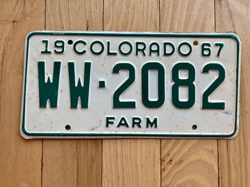 1967 Colorado Farm License Plate