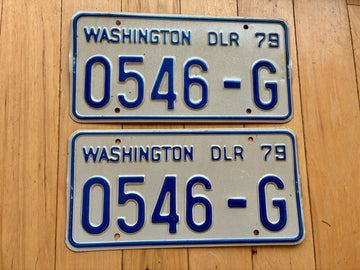 1979 Pair of Washington State Dealer License Plates