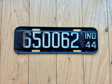 1944 Indiana License Plate