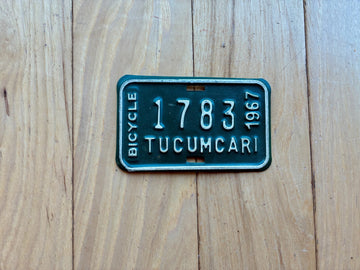 1967 Tucumcari New Mexico Bicycle License Plate