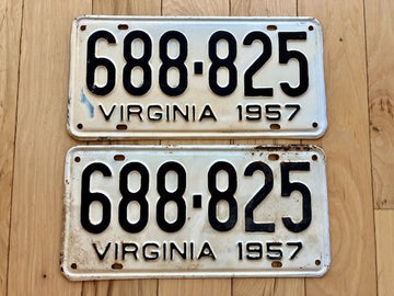 Pair of 1957 Virginia License Plates