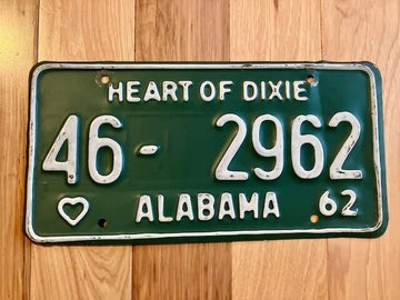 1962 Alabama License Plate