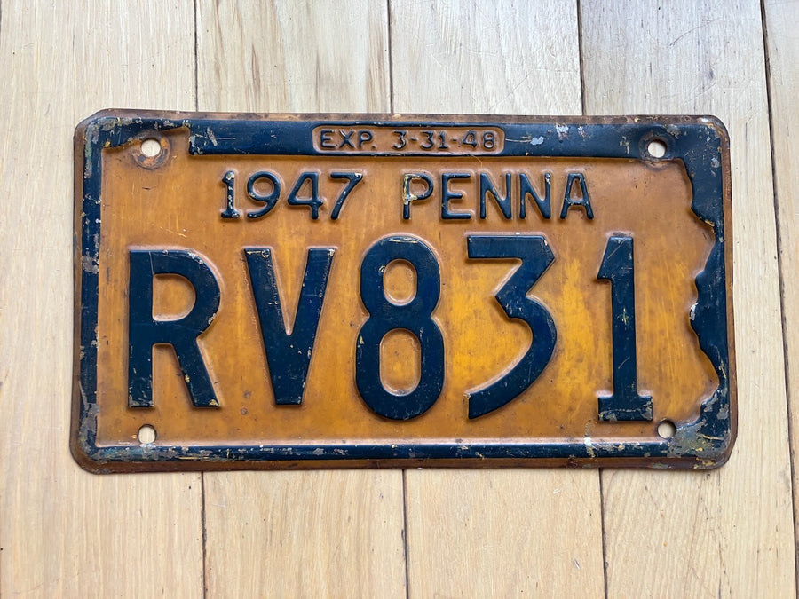 1947 Pennsylvania License Plate