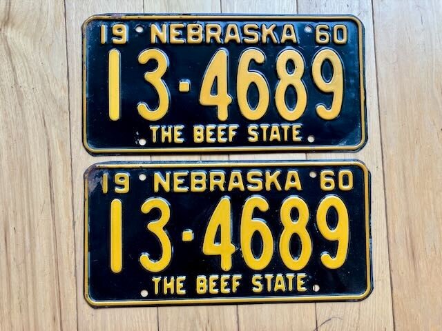 Pair of 1960 Nebraska License Plates