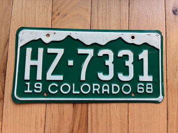 1968 Colorado License Plate