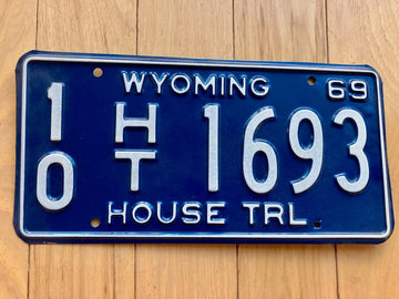1969 Wyoming House Trailer License Plate