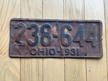 1931 Ohio License Plate