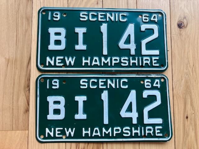 Pair of 1964 New Hampshire License Plates
