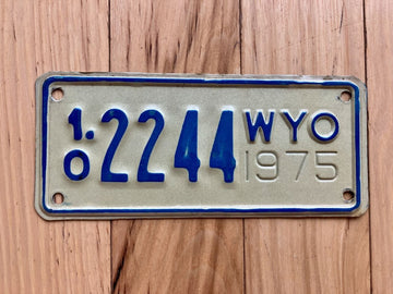 1975 Wyoming Motorcycle License Plate