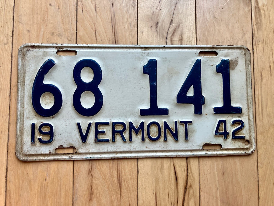 1942 Vermont License Plate