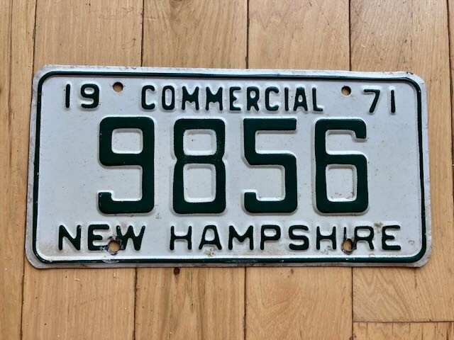 1971 New Hampshire Commercial License Plate