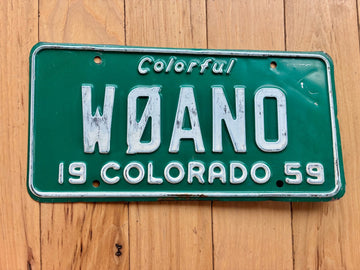 1959 Colorado Amateur Radio License Plate