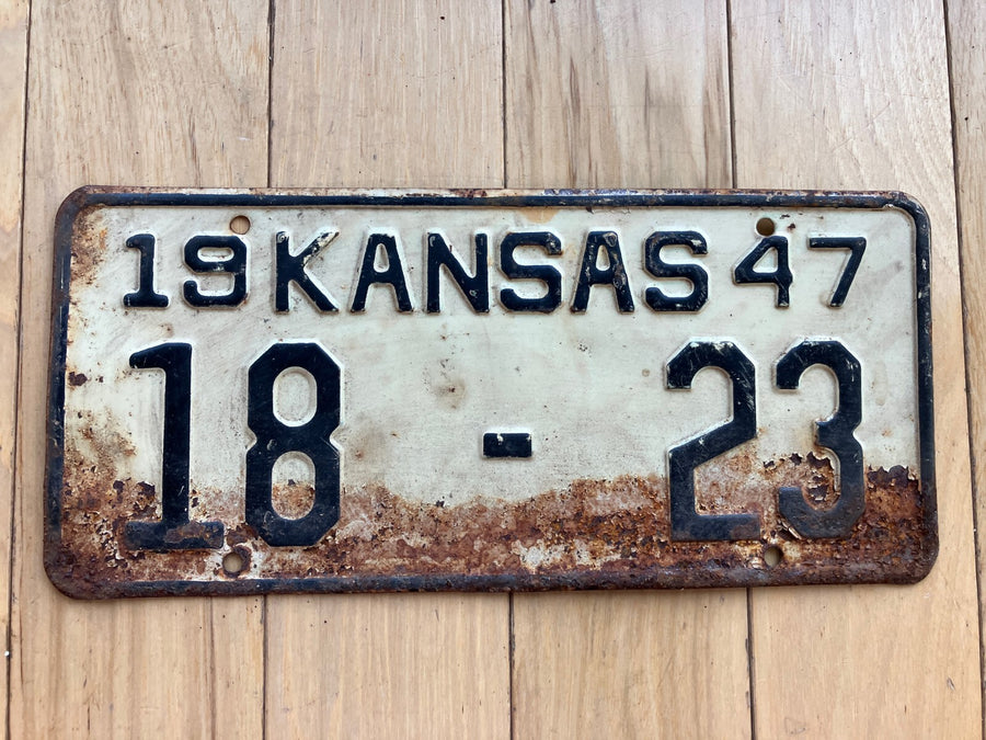 1947 Kansas License Plate