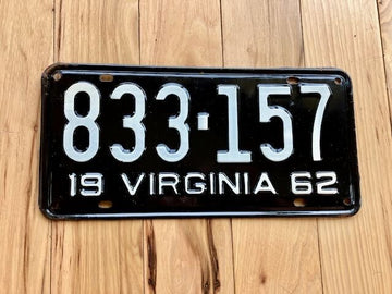 1962 Virginia License Plate