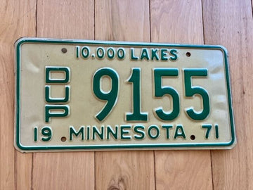1971 Minnesota Duplicate License Plate