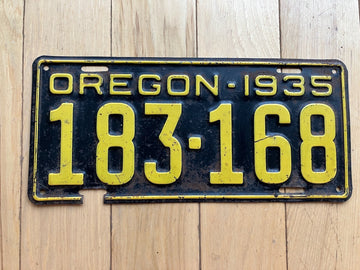 1935 Oregon License Plate