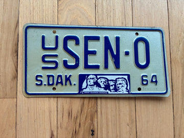 1964 South Dakota US Senator Sample License Plate