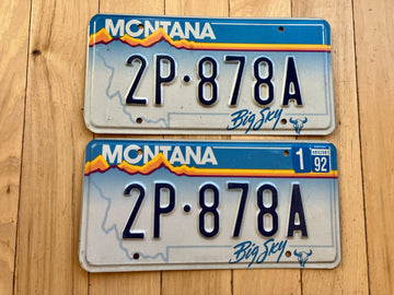 Pair of 1992 Montana License Plates