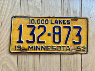 1952 Minnesota License Plate