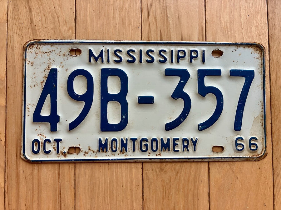 1966 Mississippi Montgomery County License Plate