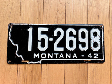 1942 Montana Prison Made License Plate