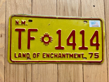 1975 New Mexico Trailer License Plate W/ 1976 Tab