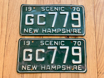 Pair of 1970 New Hampshire License Plates