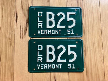 Pair of 1941 Vermont Dealer License Plates