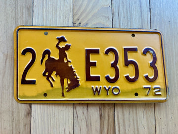 1972 Wyoming License Plate
