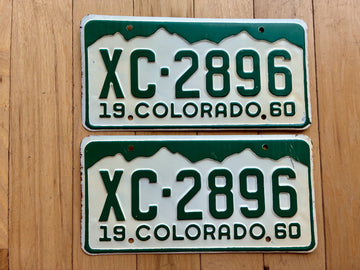 Pair of 1960 Colorado License Plates