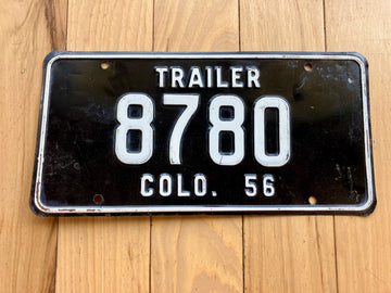 1956 Colorado State Trailer License Plate