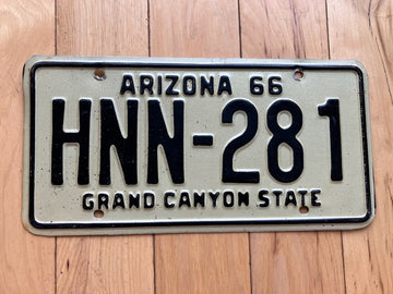 1966 Arizona License Plate - MVD YOM Clear