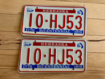 Pair Of 1976 Nebraska License Plates