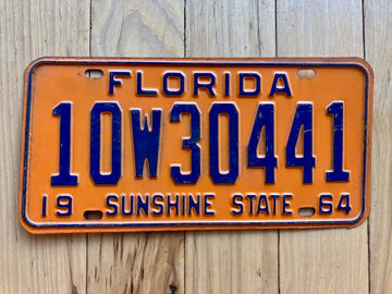 1964 Florida License Plate - Numbers YOM Clear