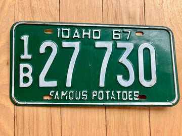 1967 Idaho Famous Potatoes License Plate