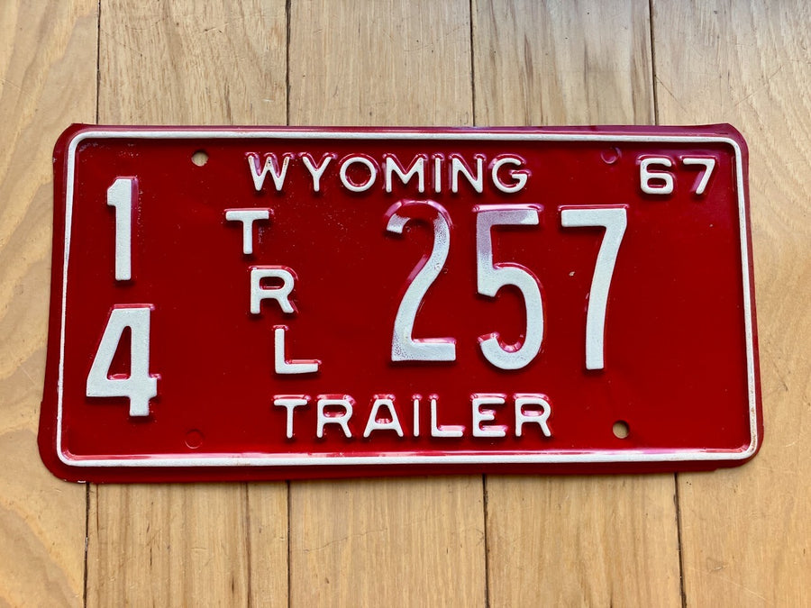1967 Wyoming Trailer License Plate