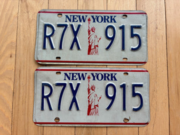 Pair of 1986 Base New York License Plates