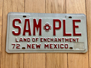 1972 New Mexico Sample License Plate