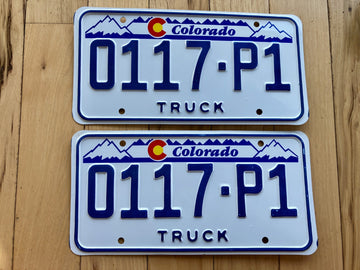 1989 Pair of Colorado Truck License Plates