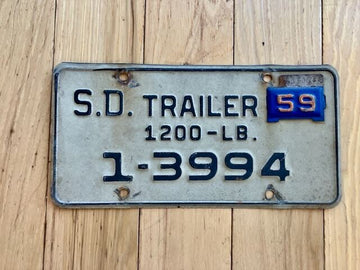 1959 South Dakota Trailer License Plate