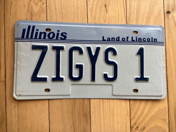 1996 Illinois Vanity License Plate - ZIGYS 1