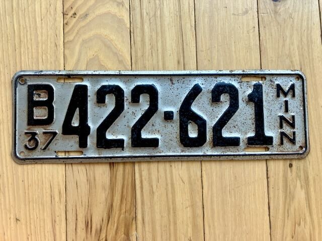 1937 Minnesota License Plate